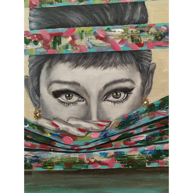 Écoutant les yeux | Acrylique sur toile | Par Inderjeet