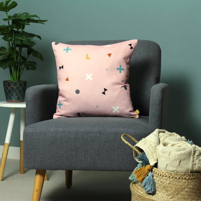 Bitsa Abstract Square Cushion