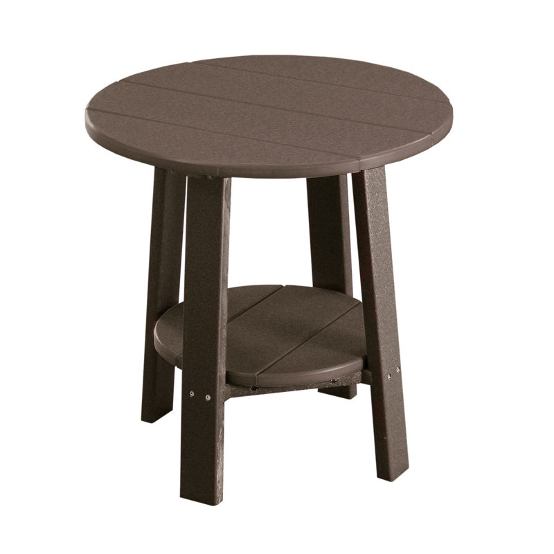 Allicia Round Outdoor Side Table , 21'' in. W 21'' in. D, Chestnut Brown