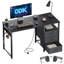 Metal Base Computer Desk with Power Outlet-402340378