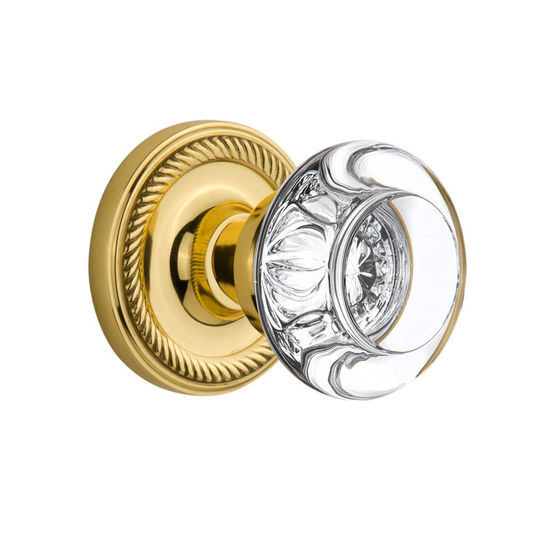 Bouton de porte de mortaise intérieur corde, Laiton non laqué