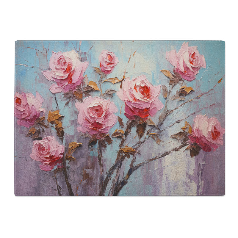 Rose Palette Knife No.4  Glass Chopping Board