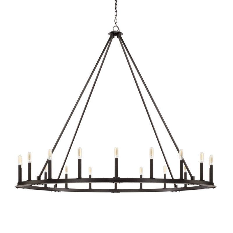 Pekalongan Dimmable Wagon Wheel Chandelier, 20