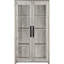 Armoire haute en bois d'ingénierie à 2 portes avec 12 tablettes Coastal Style Grey Driftwood