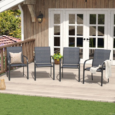 Outdoor Stackable PVC-coated polyester Dining Chair