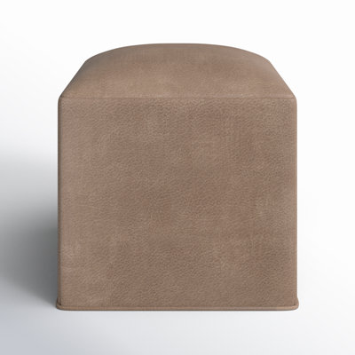 Cupertino 18" Leather Patio Pouffe