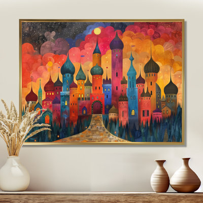 «Colorul Vibrant Moscow Moscow At Night I», reproduction d'art mural de Moscou