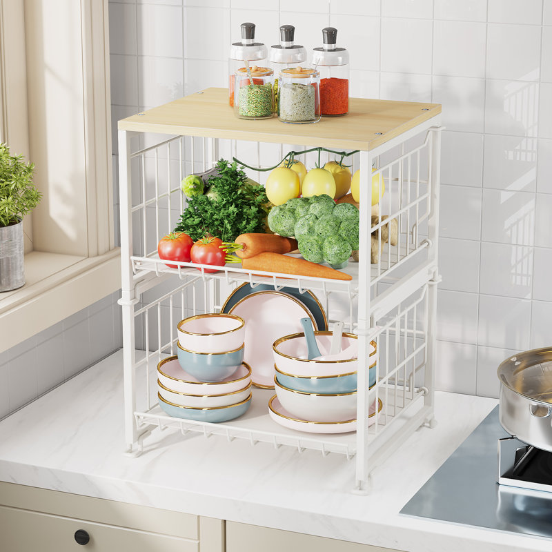 17 Stories Basket, White/Natural