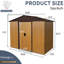 Remise de rangement en métal 8 pi x 4 pi avec fonction de circulation d'air - café pour la cour arrière - aire de patio-124311221