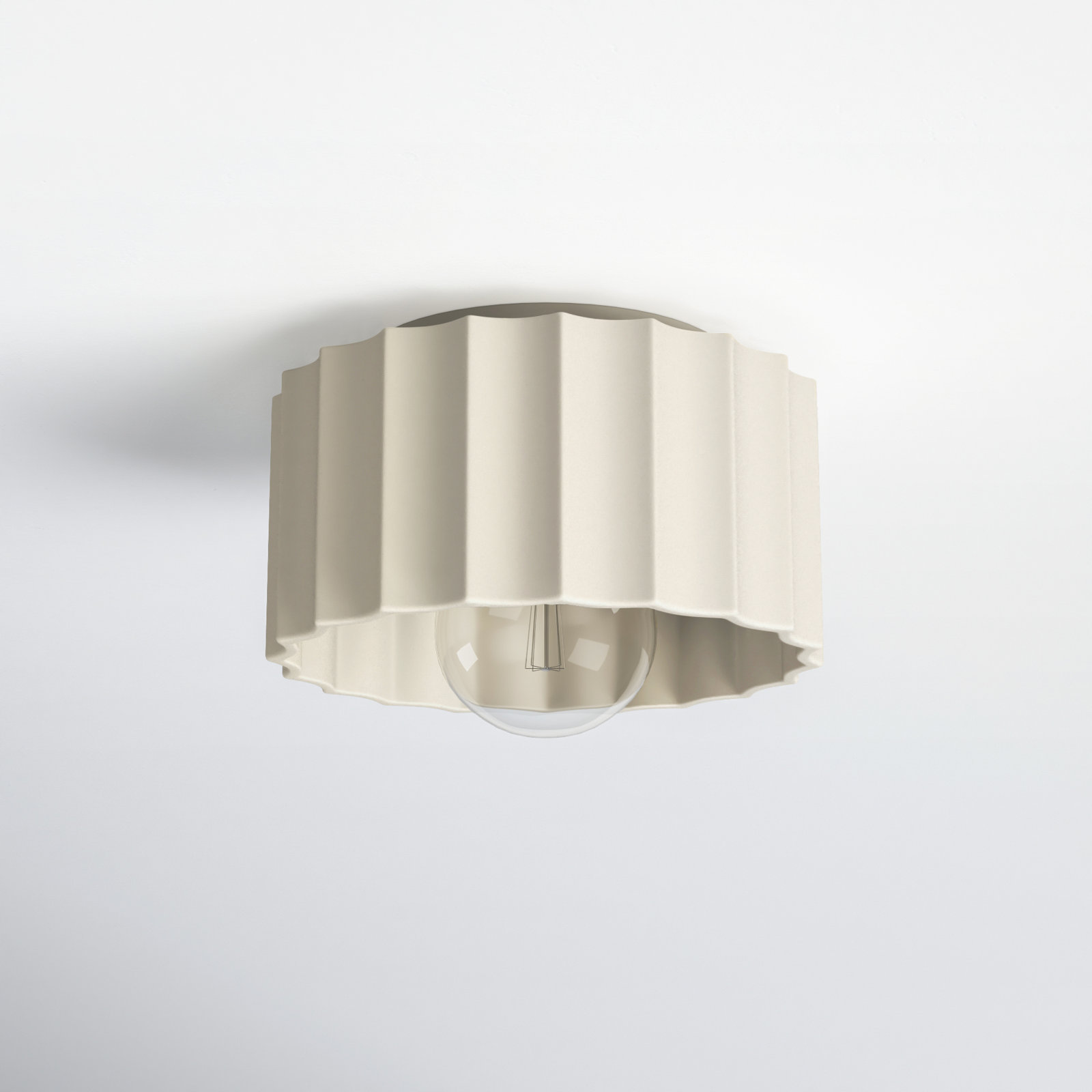 Colgate Round Outdoor Flush Mount, Matte White, 6.5" H x 10" W x 10" D