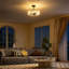 HOMCOM Crystal Ceiling Light Fixture Semi Flush Mount Modern 39 cm Black