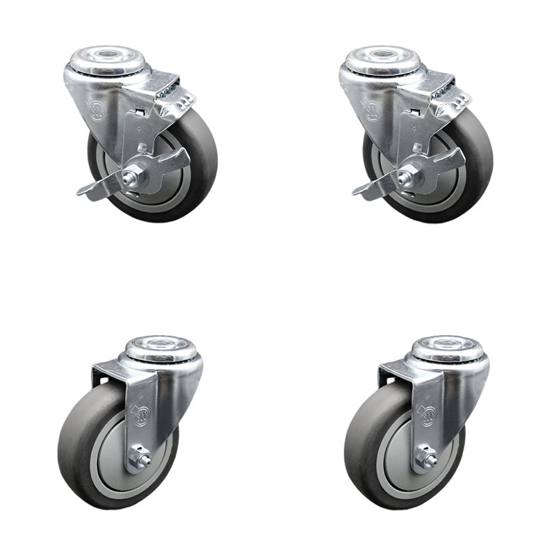 4-Piece Thermoplastic Rubber Caster Set