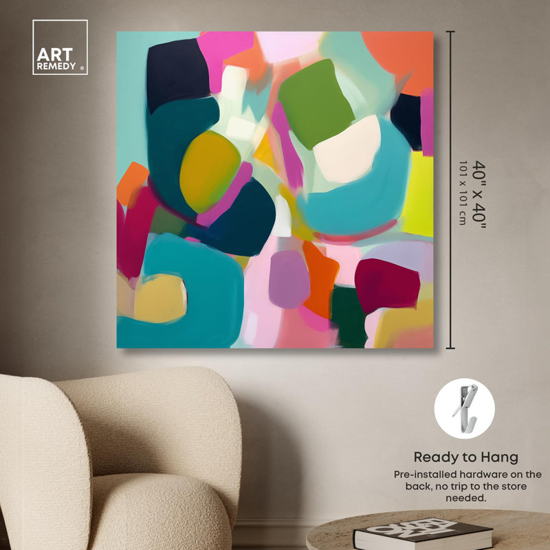 "Colorful Dimensions I", reproduction d'art moderne sur toile par Art Remedy, H 40 po x l 40 po x P 1,5 po, Toile tendue