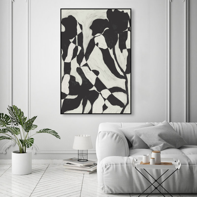 Floral Contrast Print by Oliver Gal, 16"H x 11"W, Black Floater Frame