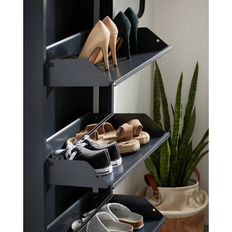 15 Pair Shoe Storage Cabinet, Black