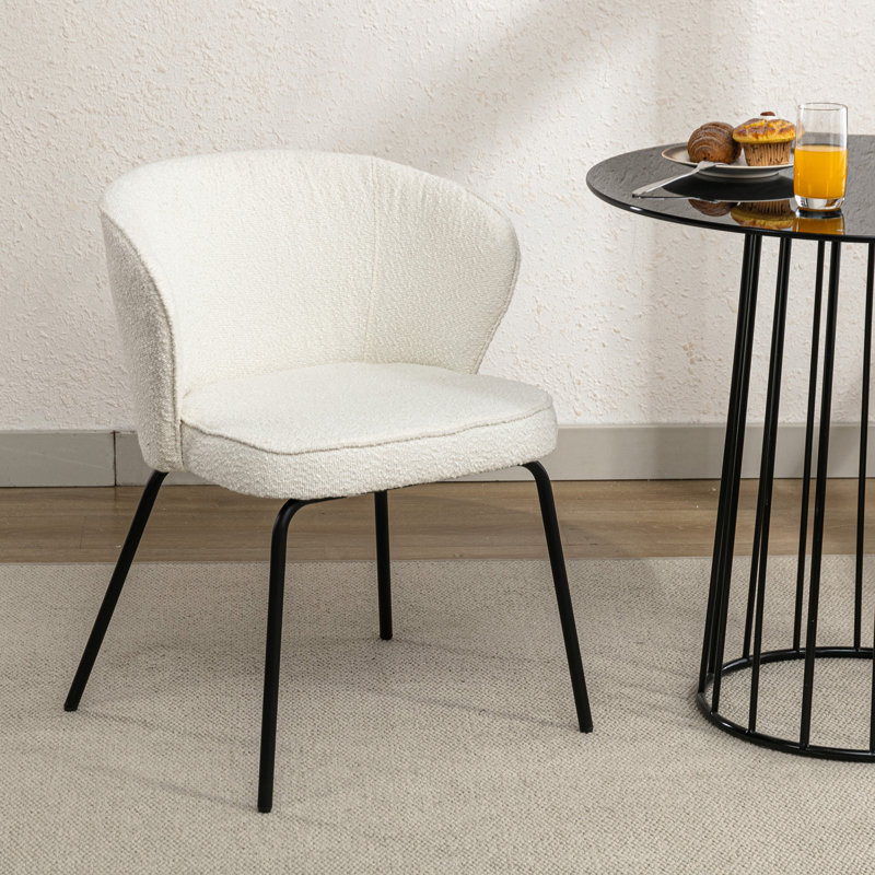 Chaise de salle à manger Donohoe Boucle, 1, Blanc