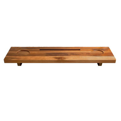 Plateau de bain réglable en bois de teck, anti-basculement, non toxique, imperméable et durable