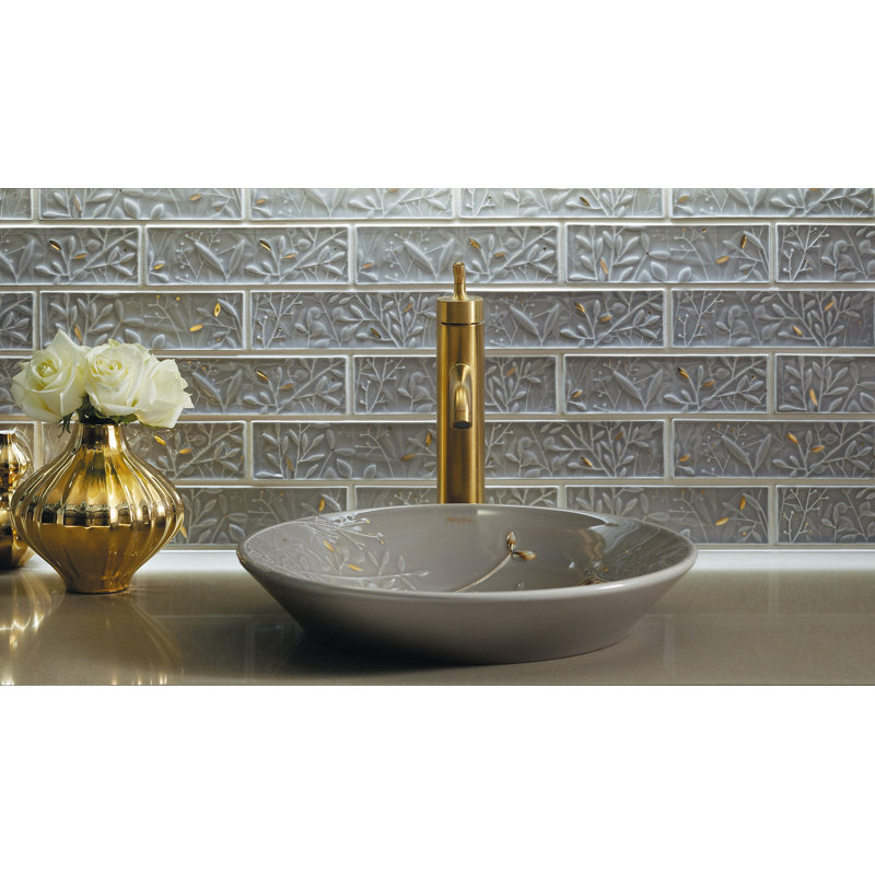 Gilded Meadow™ Ceramic Circular Vessel Bathroom Sink, Platinum