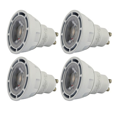 Sunlight2® GU10 120V AC, 7W Bulb, Dim to Warm, 3000K to 1800K, 24°Beam Angle, White Finish