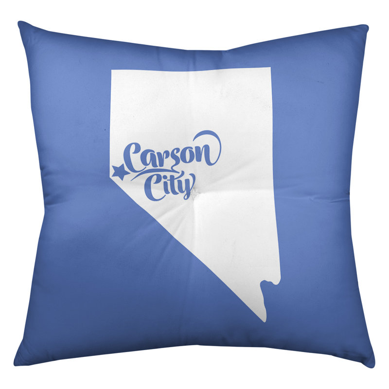 Coussin de sol touffeté nevada, 26 po x 26 po, Bleu, Ville de Carson City
