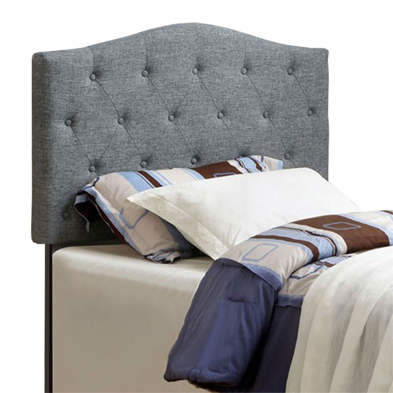 Daegal Upholstered Pine Panel Headboard, Full / Queen, Gray