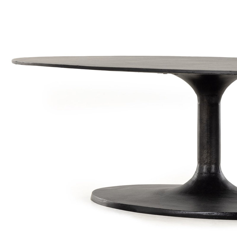 Simone Coffee Table, Raw Black, 16.5" H x 54.75" L x 29.5" W