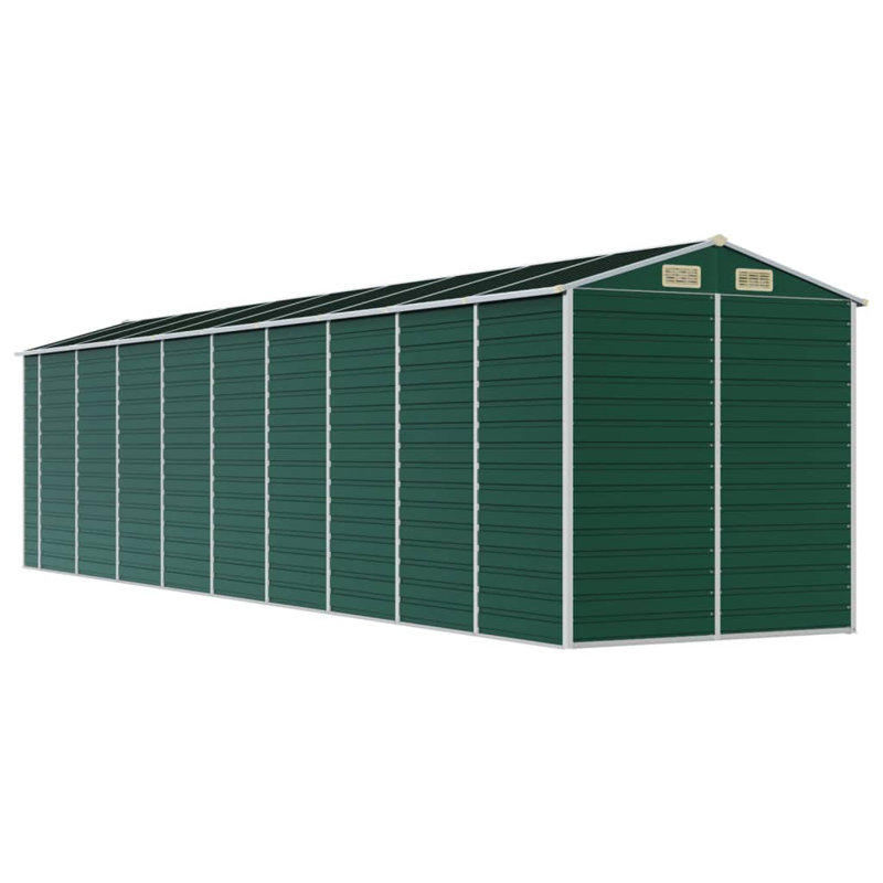 Grande remise en acier galvanisé Vidaxl, H 78 po x l 318,9 po x P 75,2 po, Vert