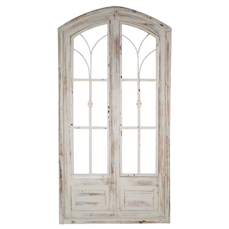 Handmade Traditional Buildings & Architecture Wall Decor, Shabby White, 48" H x 24" W x 1.5" D