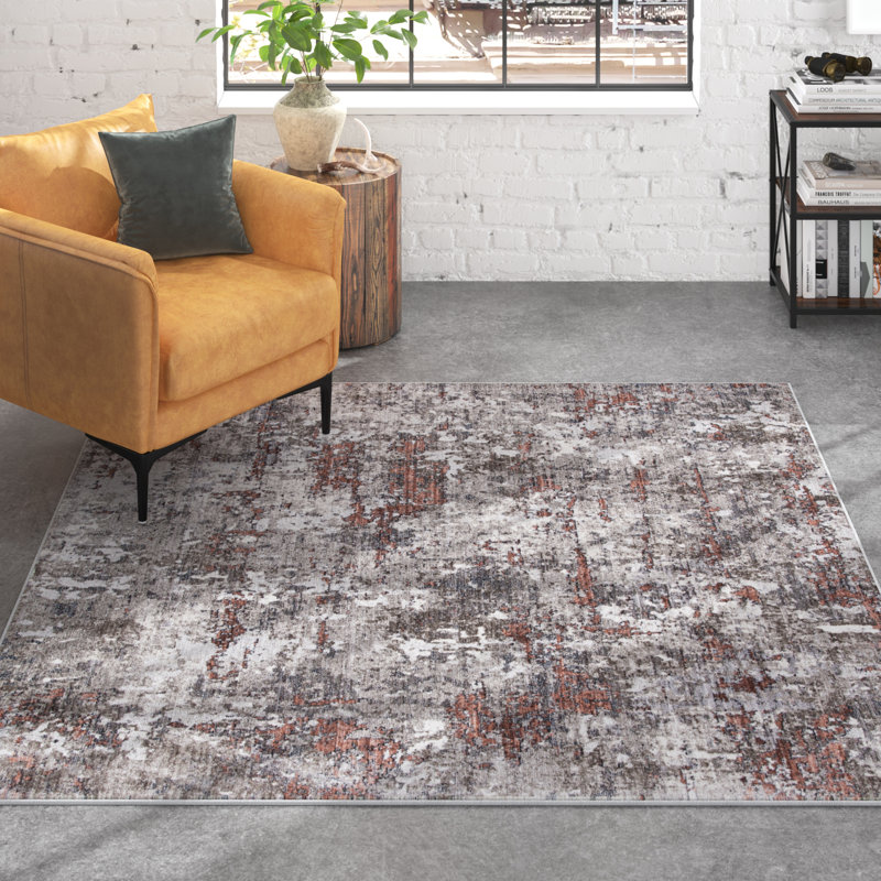 Tapis gris clair Mackenzie, Carré 6 pi 7 po