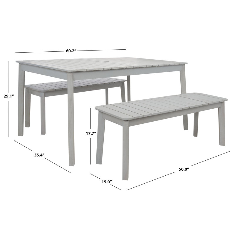 Teterboro 4 - Person Patio Dining Set with Rectangular Table, Gray