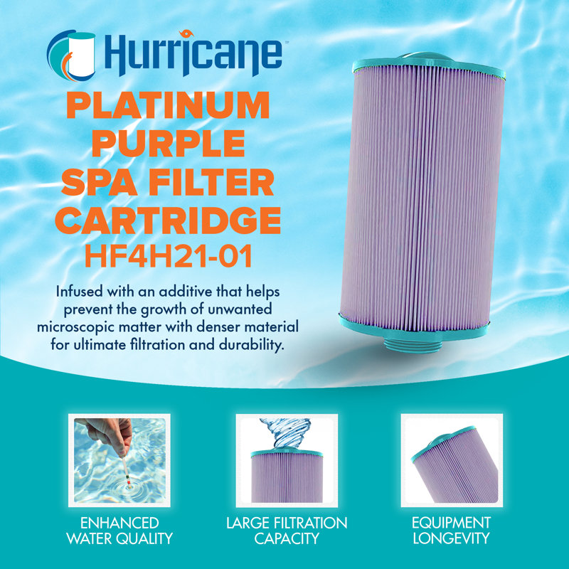 Hurricane Filters 3 Pack HF4H21 Platinum Purple Spa Filter Cartridge Replacement