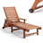Brown Patio Wood Lounge Chaise With Receptacle