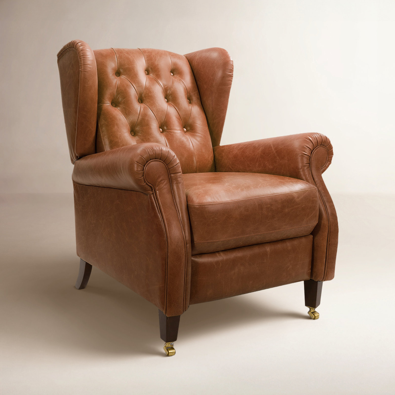 Winthrop Genuine Leather Recliner, Brown