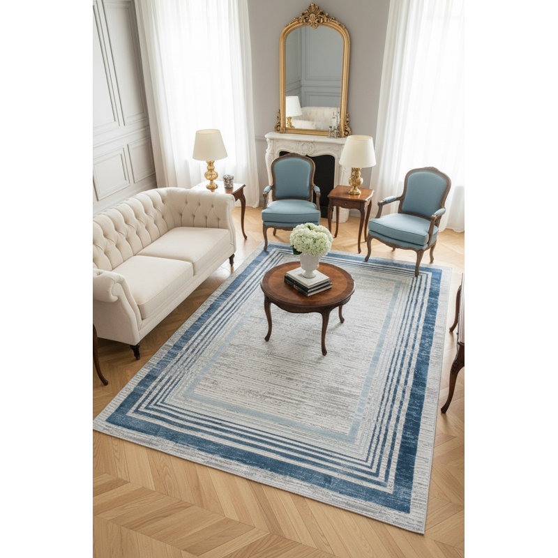 Tapis bleu / ivoire MARFI Collection, Rectangulaire 2 pi x 3 pi