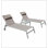 Ensemble de 3 chaises longues d'extérieur pour l'extérieur, chaises longues de piscine en aluminium avec table d'appoint et roulettes, fauteuil inclinable ajustable PVC-coated polyester pour le bord de la piscine, la plage, la cour et le balcon