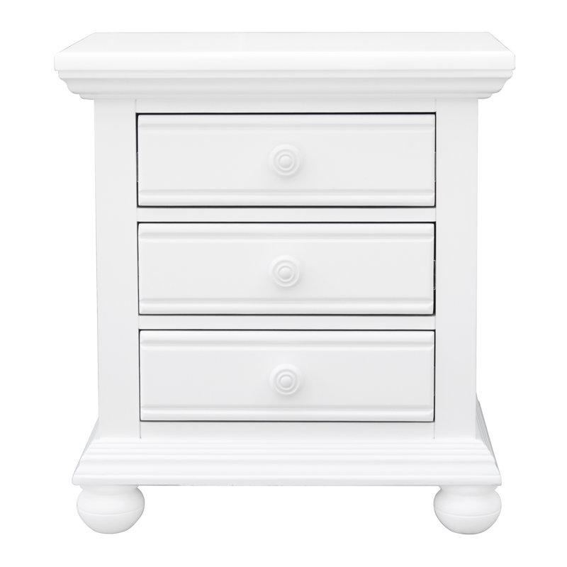 Cape Cod Cape 3 Drawer Nightstand, White