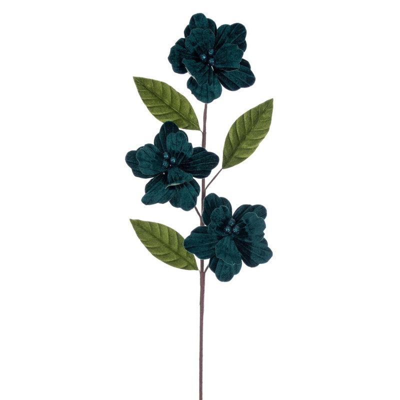 6" x 28" Burgundy Velvet Trio Amaryllis Stem. It includes three pieces per bag., Dark Green