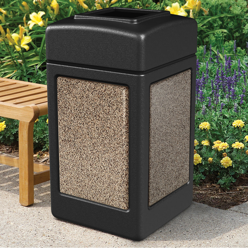 Poubelle® 42 gallons StoneTec, Noir et brun