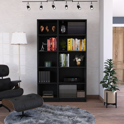 Black 2 Living Room With Functional Bookcase And Copious Shelf Areas Contemporary , Color, A Strong Many Units For Storage Display