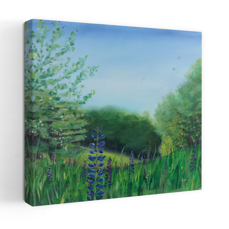 Charlottes Lupin Field, art floral contemporain, H 48 po x l 48 po