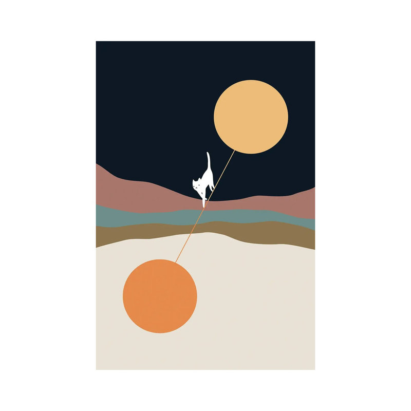 «Cat Landscape LVI» par Lim Heng Swee - impression sur toile tendue, H 40 po x l 26 po x P 1,5 po