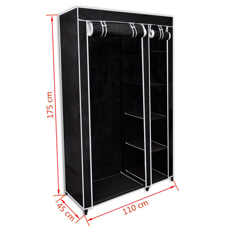 Cargan 110cm Portable Wardrobe, Black