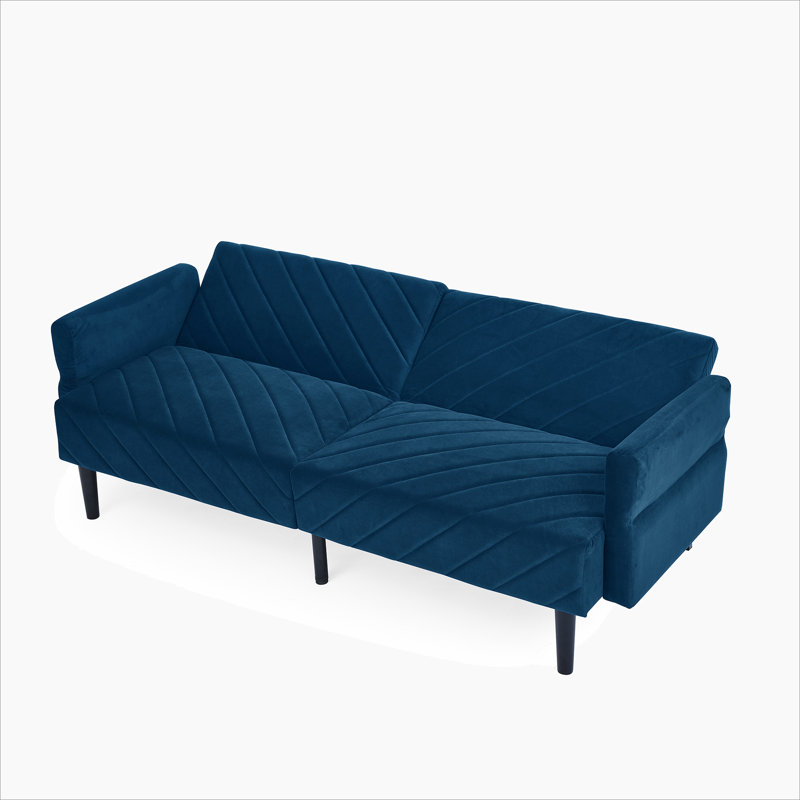 Gania 87'' Velvet Sofa, Blue Velvet