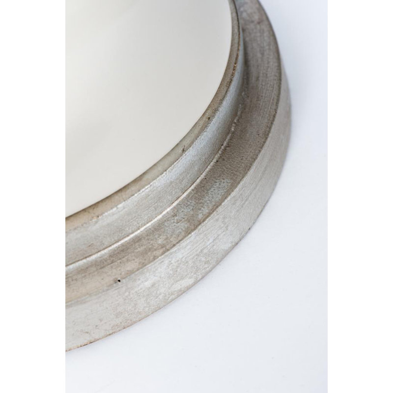 Silver Ceramic Table Lamp with Seagrass Drum Shade