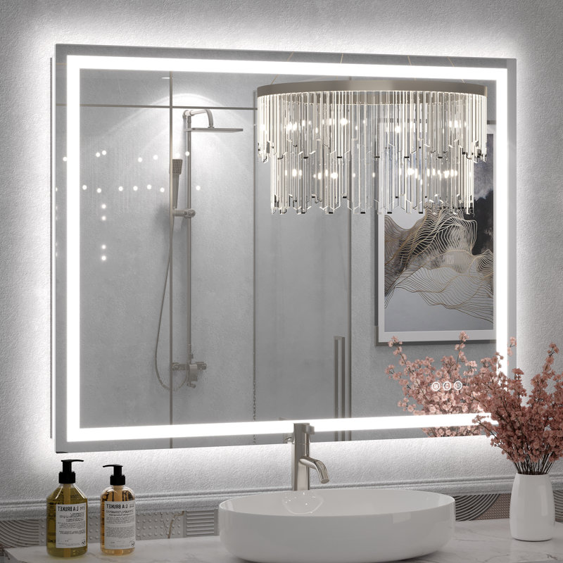 Miroir de salle de bain Molly Framelss, 40 po x 32 po, Transparent
