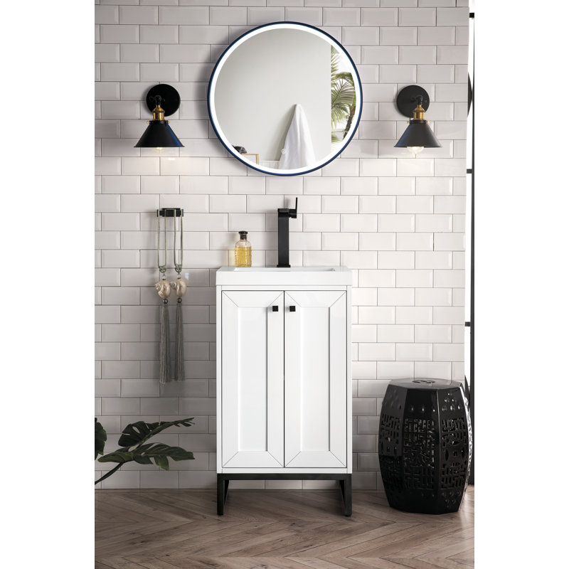 Chianti 20'' W Single Vanity, Glossy White, Matte Black
