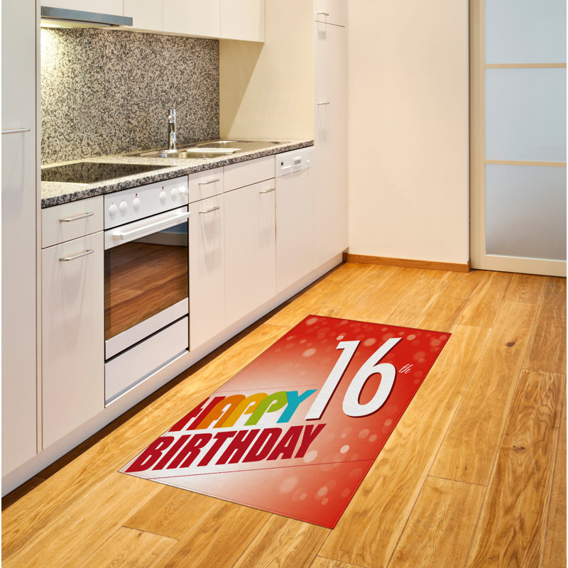 Tapis décoratif 16ème anniversaire haute densité, Rectangle 2 pi 7 po x 5 pi