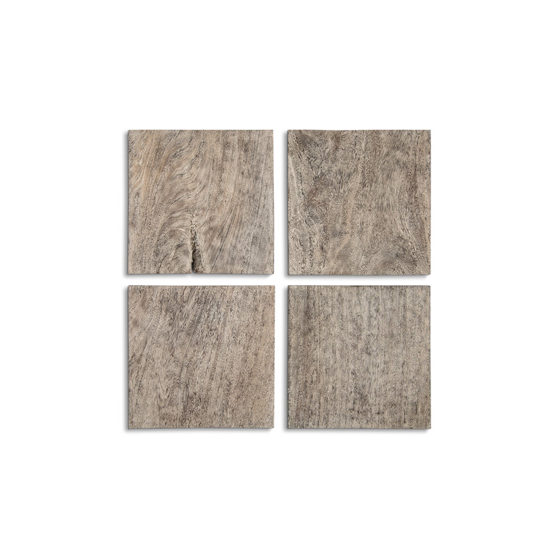 4 Piece Wood Wall Décor Set in Grey
