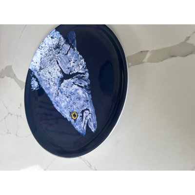 Navy Snapper Plate - Coastal Fish Dinnerware
