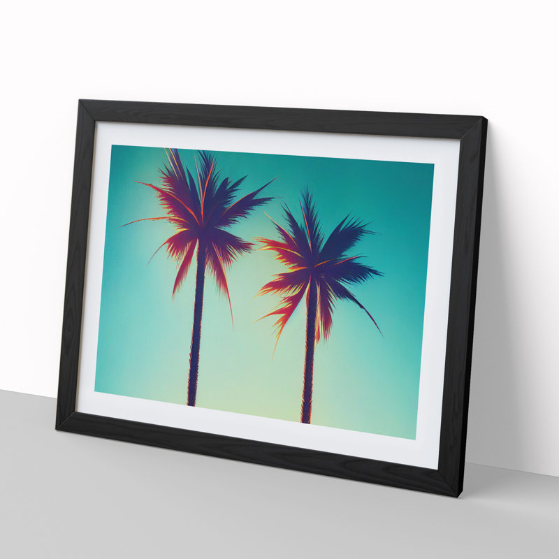 Unbeatable Palm Trees - Framed Print, Black, 34cm H x 46cm W x 2cm D